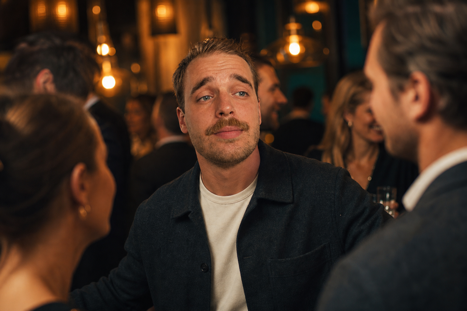 David Molin i centrum av ett varmt socialt sammanhang